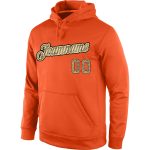 Custom Name Number Orange Camo Cream Sports Hoodie Pullover Sweatshirt - Personalized Team Apparel Personalized Stitched