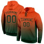 Custom Name Number Sports Hoodie Pullover Sweatshirt - Personalized Stitched Orange Green Fade Fashion Team Apparel Personalized