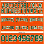 Custom Name & Number Football Hoodie Sweatshirt - Personalized Stitched Orange & Kelly Green-White Pullover Personalized