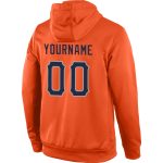 Custom Name and Number Sports Hoodie Sweatshirt Pullover - Stitched Orange Navy-Gray Team Apparel Personalized Stitched Orange