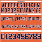 Custom Team Name Number Football Hoodie Sweatshirt - Personalized Orange Navy-White Pullover Personalized Stitched Orange