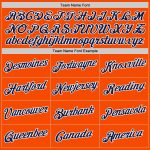 Custom Sports Hoodie with Personalized Name & Number - Stitched Orange Navy-White Pullover Sweatshirt Personalized Stitched