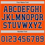 Custom Sports Hoodie with Personalized Name & Number - Stitched Orange Navy-White Pullover Sweatshirt Personalized Stitched