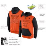 Personalized Orange-Black Sports Hoodie Sweatshirt Pullover for Men and Women Personalized Stitched Orange Orange-Black Sports
