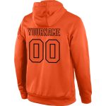 Custom Name & Number Orange-Black Sports Hoodie Sweatshirt Pullover for Team - Personalized Stitched Design Personalized