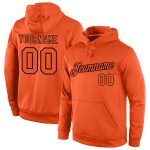 Custom Name & Number Orange-Black Sports Hoodie Sweatshirt Pullover for Team - Personalized Stitched Design Personalized
