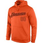 Custom Name & Number Orange-Black Sports Hoodie Sweatshirt Pullover for Team - Personalized Stitched Design Personalized