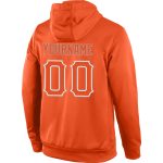 Custom Team Name & Number Orange Gray Sports Pullover Hoodie Sweatshirt - Personalized Stitched Design Personalized Stitched