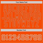 Custom Team Name & Number Orange Gray Sports Pullover Hoodie Sweatshirt - Personalized Stitched Design Personalized Stitched