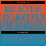 Custom Name and Number Sports Hoodie for Orange Panther Fans - Stitched Blue Fade Sweatshirt Pullover Personalized Stitched