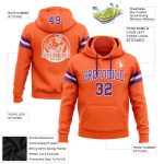 Custom Team Hoodie with Name and Number - Personalized Stitched Football Sweatshirt in Orange, Purple, and White Personalized