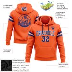 Custom Team Name and Number Orange Royal-White Hoodie Sweatshirt Pullover - Personalized Stitched Football Apparel Personalized
