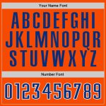 Custom Team Hoodie with Personalized Name & Number, Stitched Orange Royal-White Sports Pullover Sweatshirt Personalized Stitched