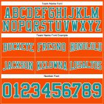 Custom Team Hoodie with Personalized Name and Number - Stitched Orange Teal-White Football Pullover Sweatshirt Personalized