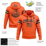 Customizable Vintage USA Flag Hoodie with Team Name & Number - Orange Football Pullover Sweatshirt Personalized Stitched