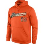 Custom Stitched Orange Vintage USA Flag Hoodie with Team Name & Number - Cream Sports Pullover Sweatshirt Personalized Stitched