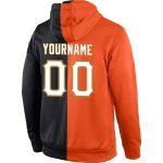 Custom Team Name Number Sports Hoodie Sweatshirt - Personalized Stitched Orange White-Black Pullover Personalized Stitched