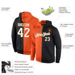 Custom Team Name Number Sports Hoodie Sweatshirt - Personalized Stitched Orange White-Black Pullover Personalized Stitched