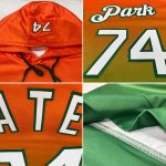Custom Name Number Hoodie Sports Sweatshirt for Team - Personalized Stitched Orange White Green Fade Pullover Personalized