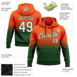 Custom Name Number Hoodie Sports Sweatshirt for Team - Personalized Stitched Orange White Green Fade Pullover Personalized