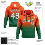Custom Team Name Number Sports Hoodie Orange White Kelly Green Pullover Sweatshirt Personalized Stitched Orange White-Kelly