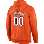 Custom Team Hoodie with Personalized Name & Number - Stitched Orange White-Navy Sports Pullover Sweatshirt Personalized Stitched