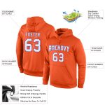 Custom Sports Hoodie with Personalized Name and Number in Orange White Purple - Stitched Pullover Sweatshirt Personalized