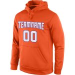 Custom Sports Hoodie with Personalized Name and Number in Orange White Purple - Stitched Pullover Sweatshirt Personalized