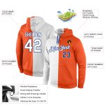 Custom Name Number Orange White-Royal Pullover Hoodie Sports Sweatshirt Fashion Team Stitched Personalized Stitched Orange