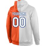 Custom Name Number Orange White-Royal Pullover Hoodie Sports Sweatshirt Fashion Team Stitched Personalized Stitched Orange