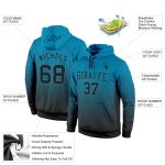 Custom Name Number Panther Fade Pullover Hoodie Sweatshirt Fashion Sports Blue Black Stitched Personalized Stitched Panther