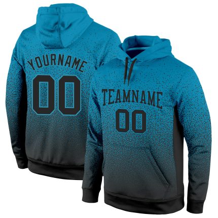 Custom blue and black fade pullover hoodie