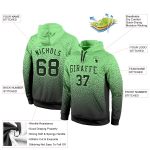 Custom Name Number Hoodie Pullover Sports Sweatshirt in Pea Green Black Fade - Personalized Stitched Fashion Apparel Personalized
