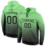 Custom Name Number Hoodie Pullover Sports Sweatshirt in Pea Green Black Fade - Personalized Stitched Fashion Apparel Personalized