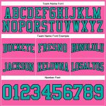 Custom Name Number Football Sweatshirt Hoodie - Personalized Stitched Pink Aqua-Black Team Pullover Personalized Stitched