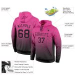 Custom Name Number Sports Hoodie Pullover Sweatshirt Personalized Stitched Pink Black Fade Fashion Personalized Stitched