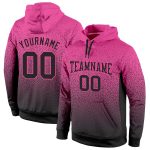 Custom Name Number Sports Hoodie Pullover Sweatshirt Personalized Stitched Pink Black Fade Fashion Personalized Stitched