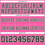 Custom Name Number Personalized Football Hoodie Pullover Sweatshirt in Pink Green White Personalized Stitched Pink Green-White