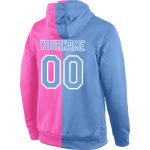 Custom Name Number Pink Blue White Split Sports Hoodie Pullover Sweatshirt Fashion Design Personalized Stitched Team Apparel