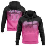 Custom 3D Pattern Sports Hoodie with Personalized Name & Number - Pink, Black & Light Blue Pullover Sweatshirt Personalized