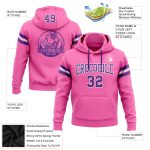 Custom Name Number Personalized Pink Purple White Football Hoodie Sweatshirt Pullover Personalized Stitched Pink Purple-White