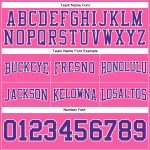 Custom Name Number Personalized Pink Purple White Football Hoodie Sweatshirt Pullover Personalized Stitched Pink Purple-White