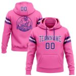 Custom Name Number Personalized Pink Purple White Football Hoodie Sweatshirt Pullover Personalized Stitched Pink Purple-White
