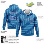 Custom Sports Hoodie with 3D Pattern Design in Powder Blue and Royal White, Personalized with Name and Number, Pullover Sweatshirt