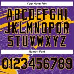 Custom Team Hoodie with Personalized Name and Number, 3D Torn Paper Design in Purple Black-Gold - Sports Pullover Sweatshirt