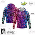 Custom Leopard Pattern Hoodie with Personalized Name & Number - Purple Black-Pink Sports Pullover Sweatshirt Personalized