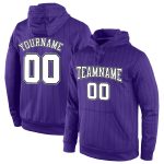 Custom Name Number Sports Hoodie Purple Black Pinstripe Stitched Pullover Sweatshirt for Team - Personalized White Gray Personalized