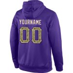 Custom Name and Number Purple Camo-Black Sports Hoodie - Personalized Stitched Pullover Sweatshirt Personalized Stitched