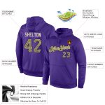 Custom Name and Number Purple Camo-Black Sports Hoodie - Personalized Stitched Pullover Sweatshirt Personalized Stitched