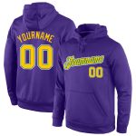 Custom Team Hoodie with Personalized Name & Number, Stitched in Purple & Gold-Kelly Green, Sports Pullover Sweatshirt Personalized
